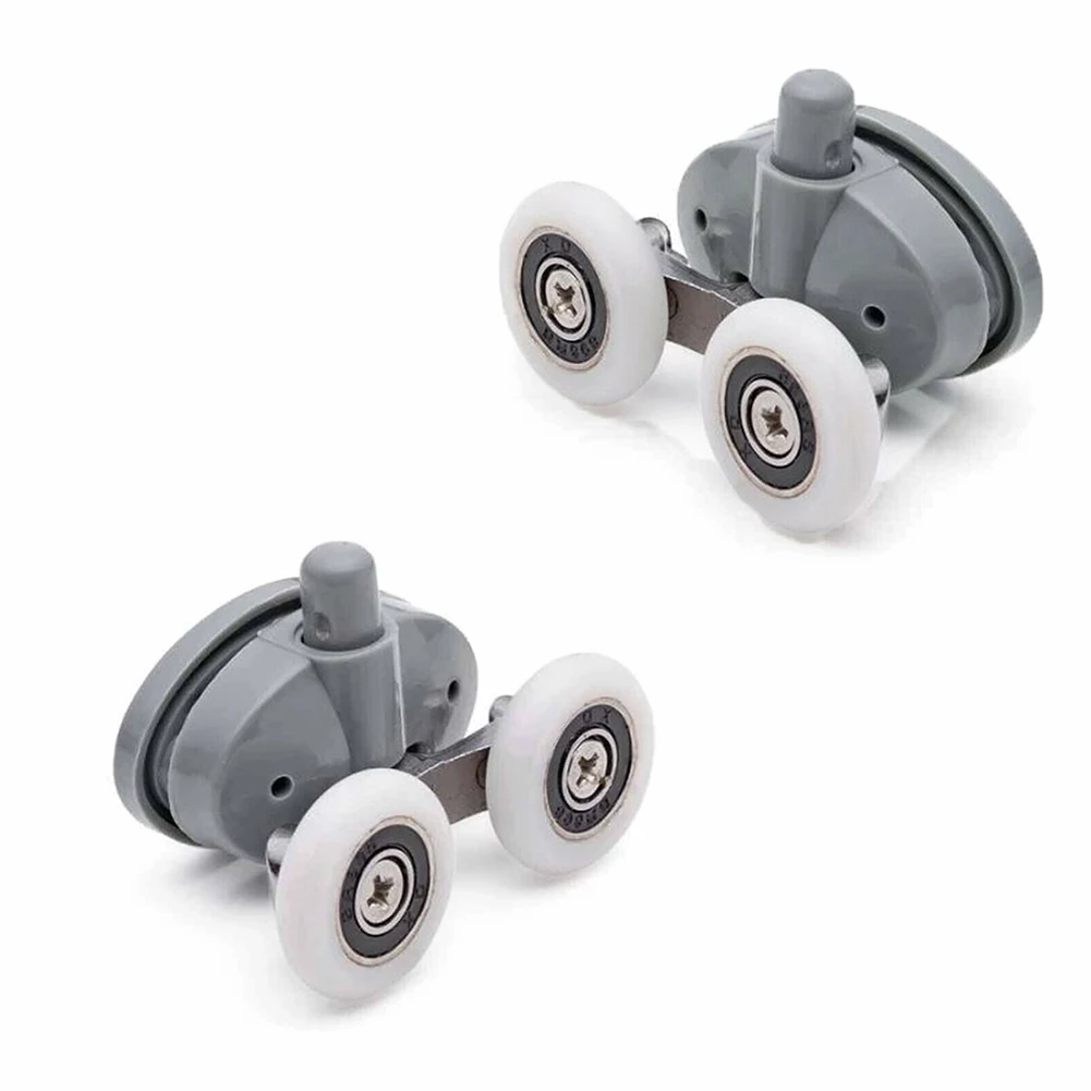 4pcs Twin Shower Screen Door Rollers/Runners/Wheels Top Bottom Replacement Furniture Hardware Rollers For Sliding Doors