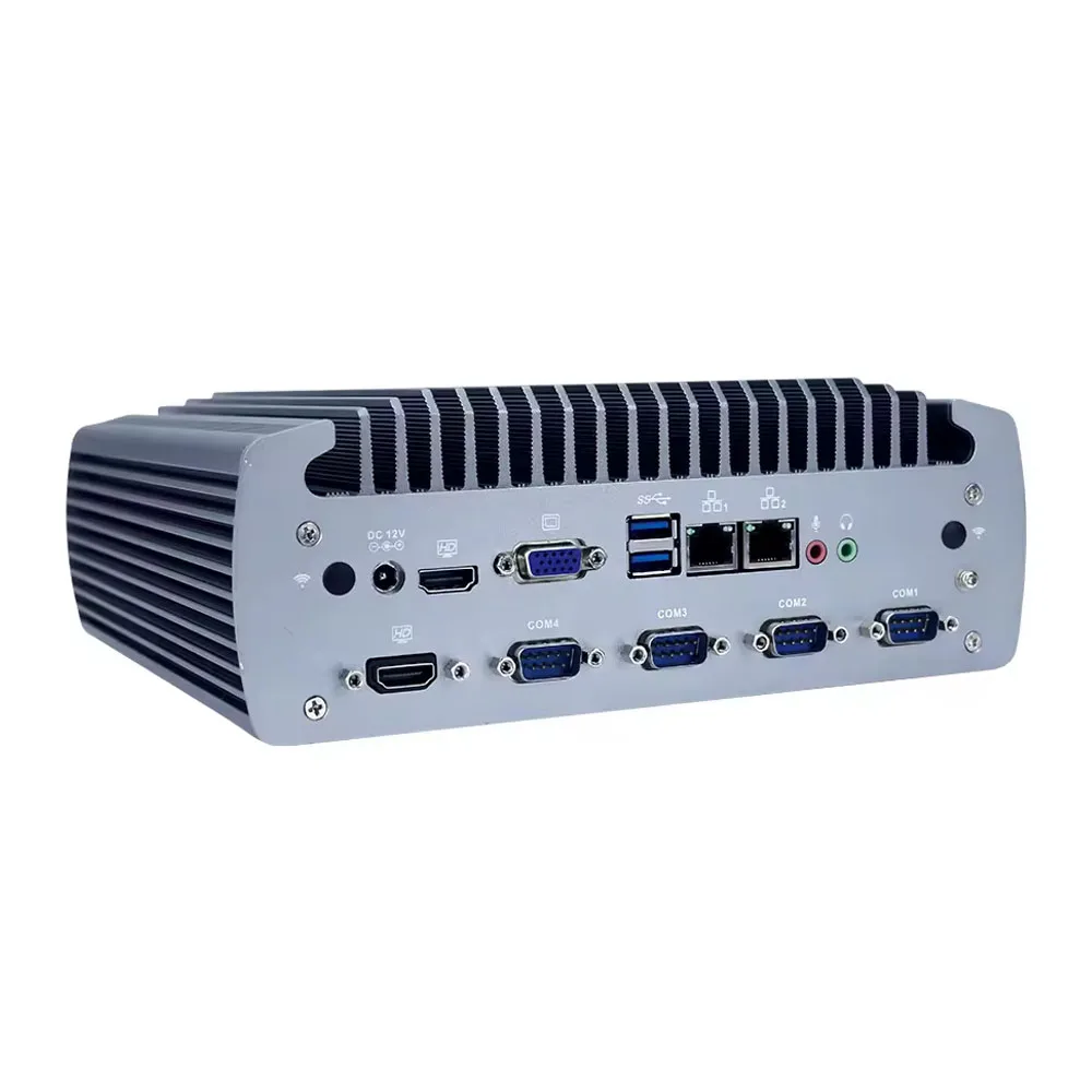 Parteaker PC industriale senza ventola Intel i3 8100T i5 8500T i7 8700T 2HDMI VGA GPIO Micro computer incorporato