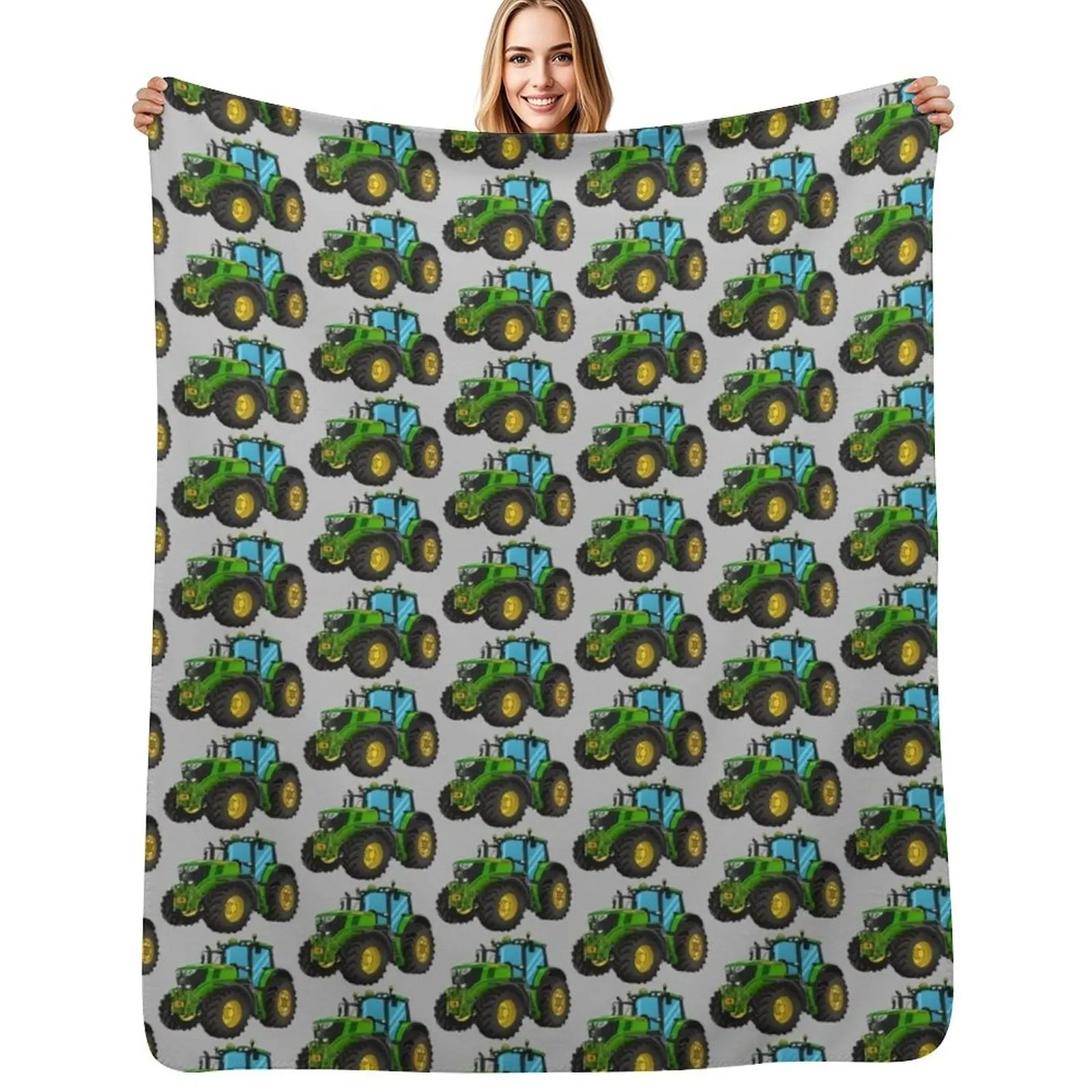 Tractor Green Tractor Drawing Throw Blanket christmas gifts For Decorative Sofa Bed Soft Plaid Cute Retros Blankets