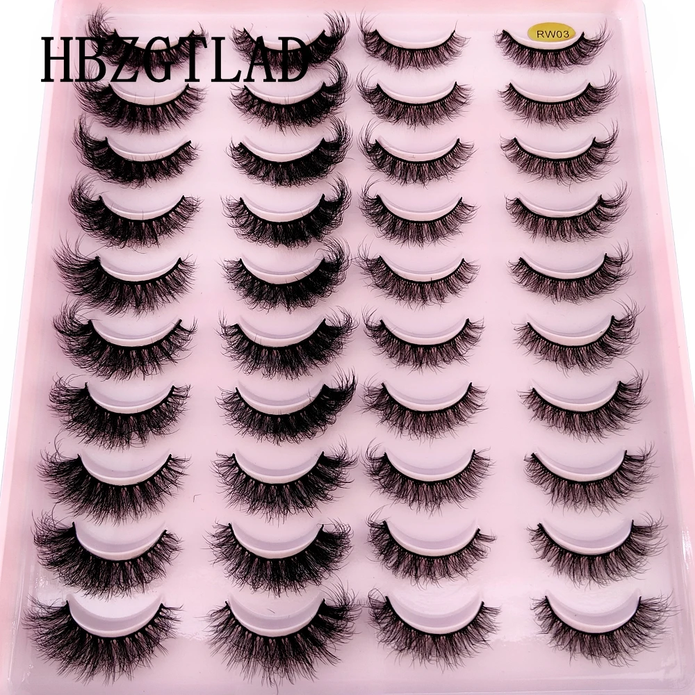 Novo 20 pares de cílios postiços naturais cílios postiços maquiagem longa 3d vison cílios extensão cílios vison para beleza