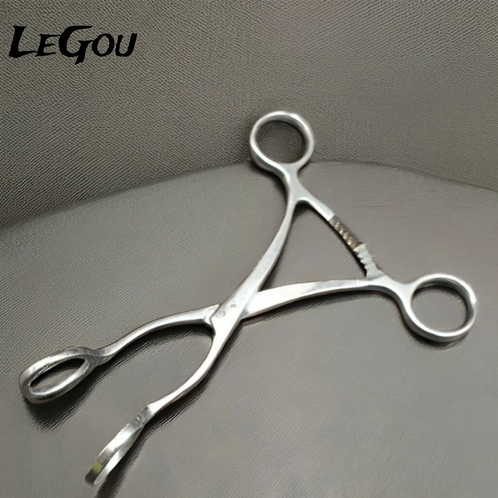 LeGou Professional Stainless Steel Elbow Plier Holding Forceps Curved Grasping Instruments for Tongue
