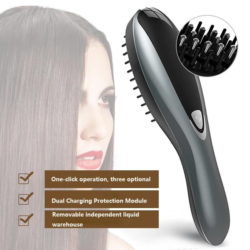 New Rechargeable Hair Growth Comb Imported Into Liquid Vibrating Massager Hair Loss Treatment Hair Anti-loss Regeneration Brush