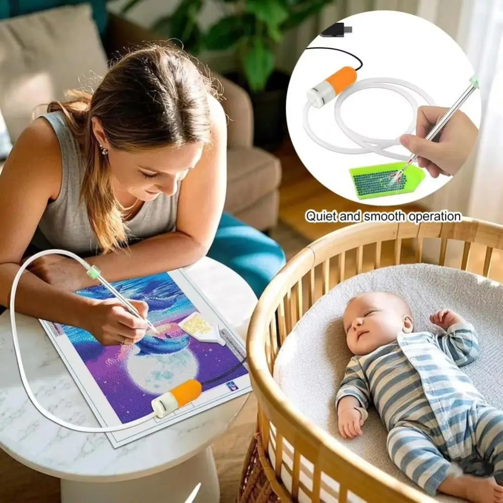 

DIY Vacuum Diamond Art Pen Kits Craft Adjustable Vacuum Pumps Electric Gemstones Painting Pen Efficient Automatic