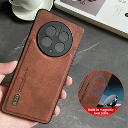 Magnetic for Huawei Mate 60 50 Pro P60 Art P50 P40 P30 Nova 12 11i Case Leather Matte Soft Full Camera Protect Cover Shell Funda