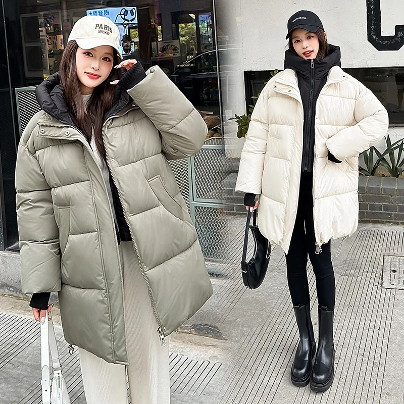 

Down clothes for women's winter new medium and long knee-length cotton-padded clothes loose jackets, thick coats