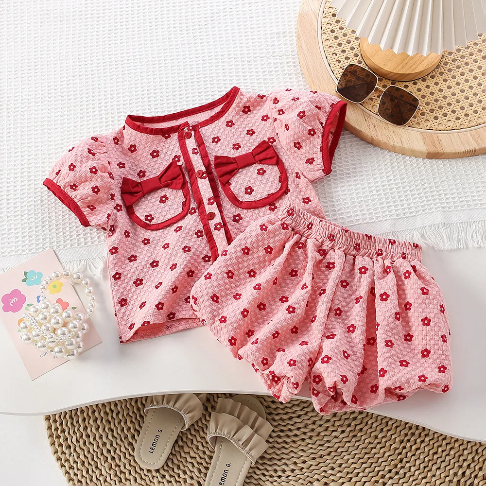 

Girls Clothing Sets 2023 Summer Children Fashion Shirts Shorts 2pcs Party Suit For Baby Girl 1 To 6 Years Costume Kids Outfits