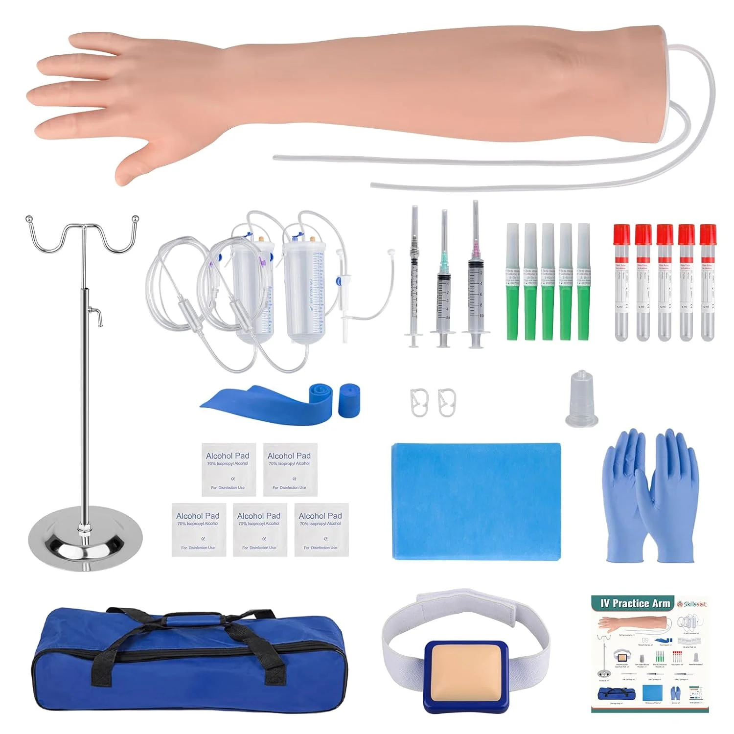 Realistic IV Practice Arm with Veins Blood Draw & Venipuncture Phlebotomy Training for Medical Education and Demonstration Only