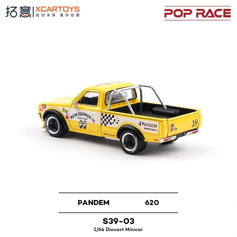 Xcartoys x POPRACE 1:64 PANDEM 620 Mooneyes 옐로우 픽업 다이캐스트 모델카