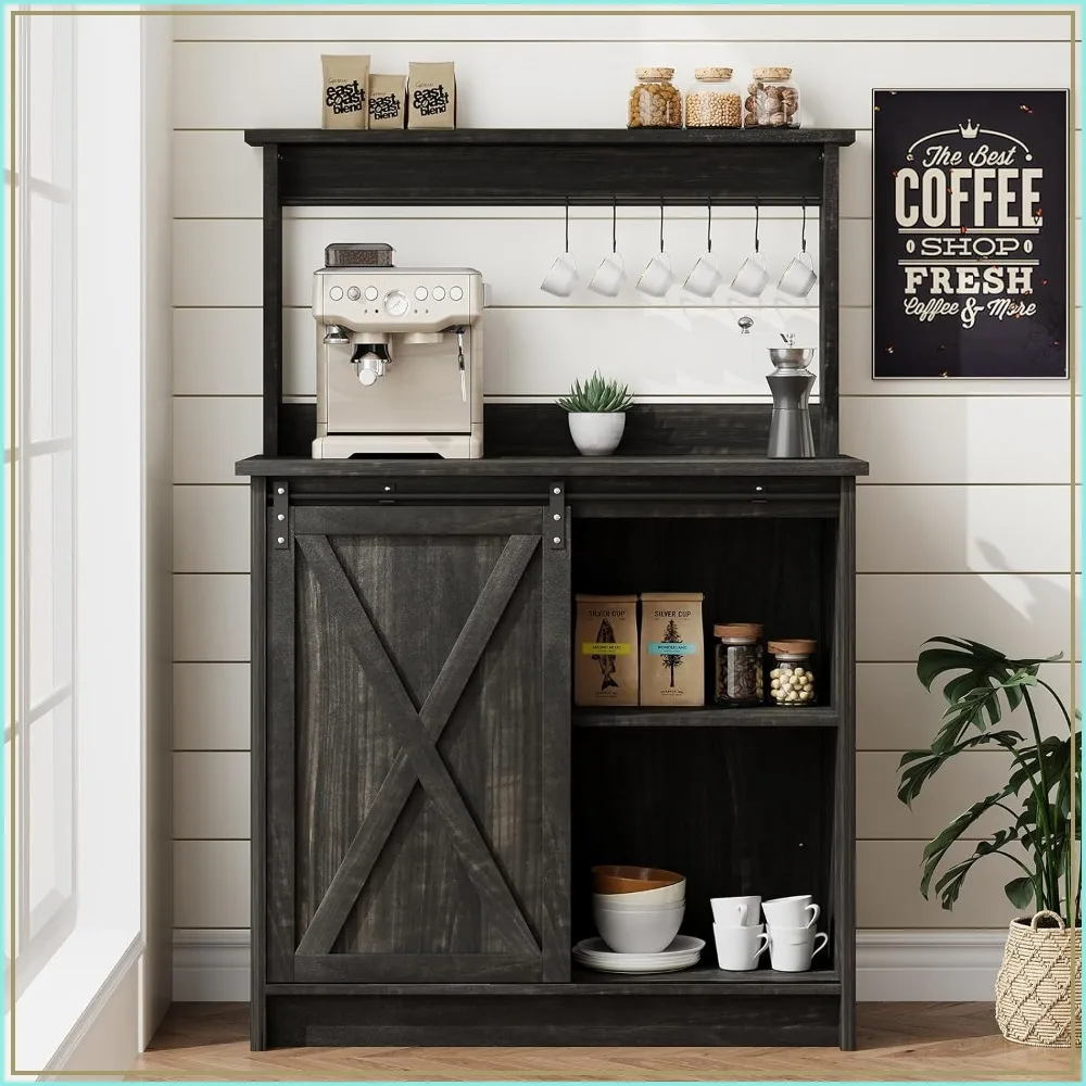 Farmhouse Coffee Bar with Hutch, 31