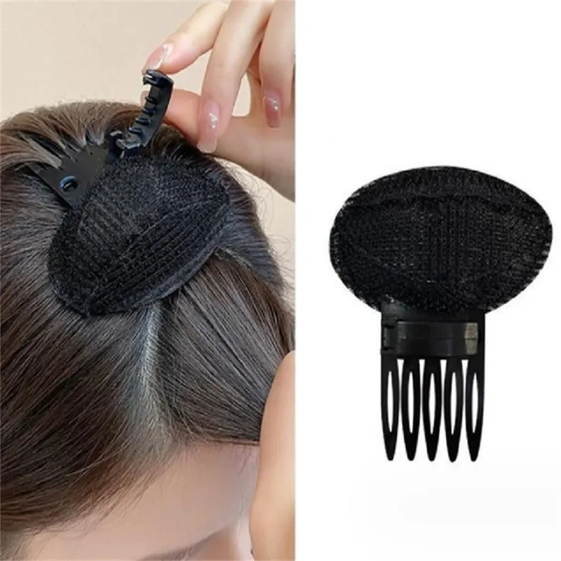 1PC Black Invisible Cushion Hair Clips Fluffy Sponge Hair Clip For Women Front Hair Line Volume Base Puff Hair Styling Tool