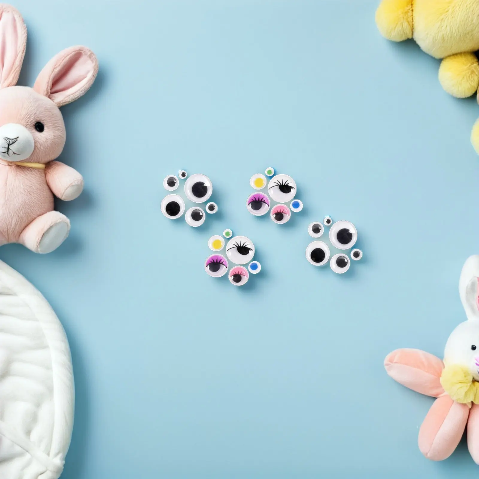 750pcs Self-Adhesive Wiggle Eyes Set – 6/8/10/12/15/18mm Multi-Color Craft Supplies for DIY, Crochet & Stuffed Animals