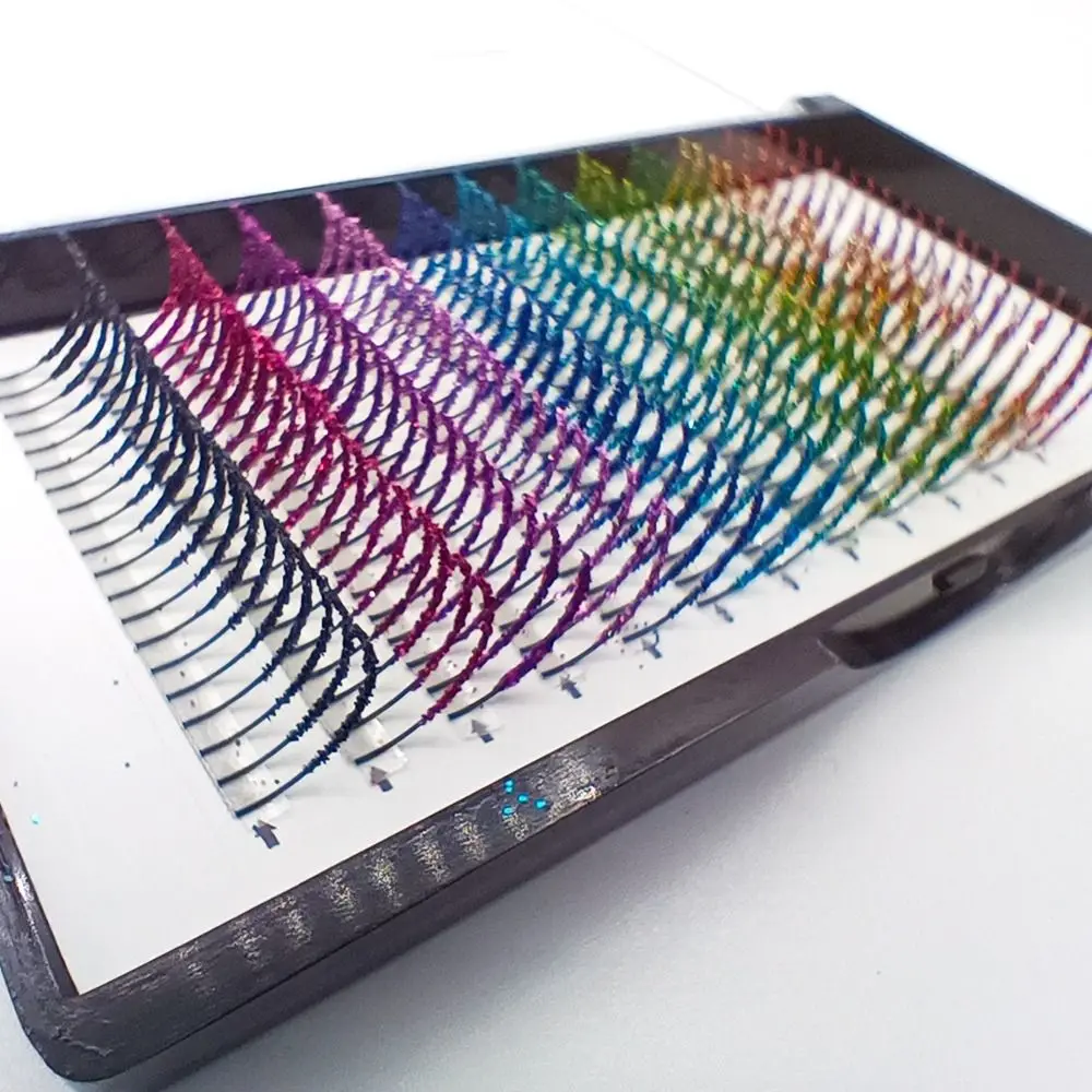 อุปกรณ์ต่อขนตาแบบกลุ่ม ขนตาปลอมแบบกลุ่ม ขนตาสีกลิตเตอร์ ขนตาปลอมสี ขนตาปลอมสำหรับคอสเพลย์