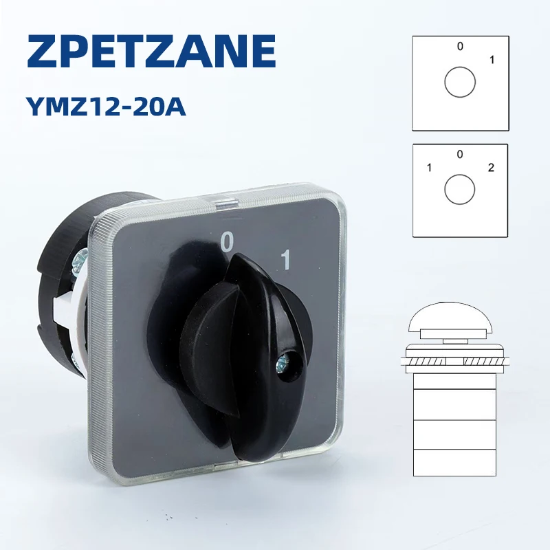 

YMZ12-20A LW31 Series Changeover Switch Silver Contact 1-4 Poles Power Control Circuit Interuptor ON-OFF Multi Positions