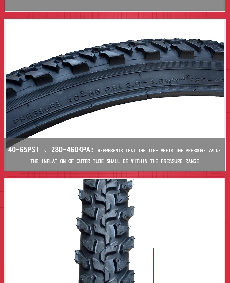 2PCS KENDA K849 24/26 zoll Berg MTB Fahrrad Reifen BMX 24*1,95/26x1,95/2,1 Schwarz Rote Linie Verdickt Cross-country Reifen – Detail 5