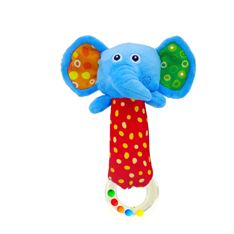 Sonagli per bambini morbidi animali di peluche sonaglio presa a mano giocattoli per bambini Shaker stridulo accessori da viaggio sensoriali per regali per bambini