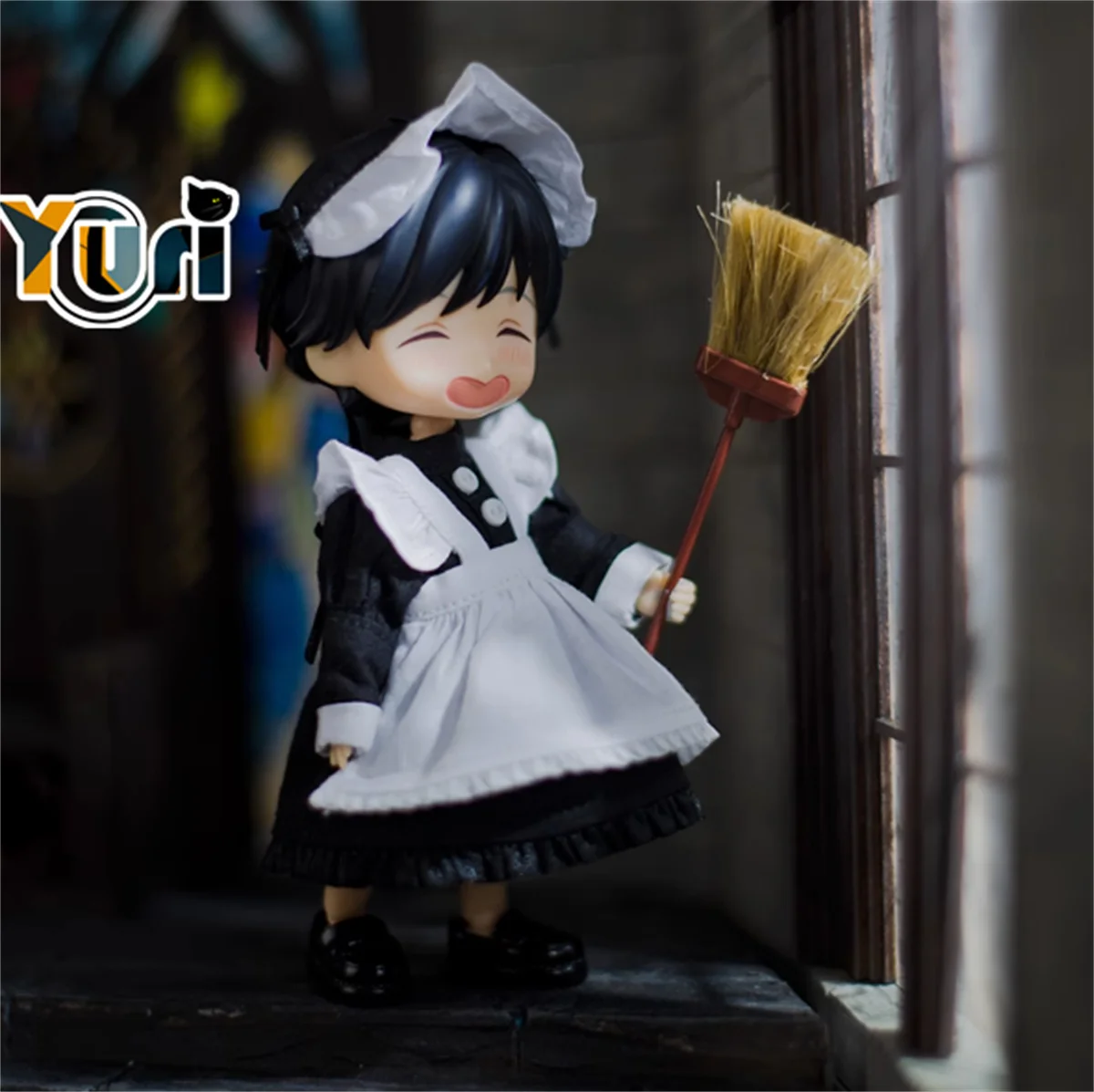 Anime Valet Skirt Cosplay Costume OB11 1/12 BJD Boy Dress Clothes Lovely Funny Servant Maid Clothing Handmade Gift