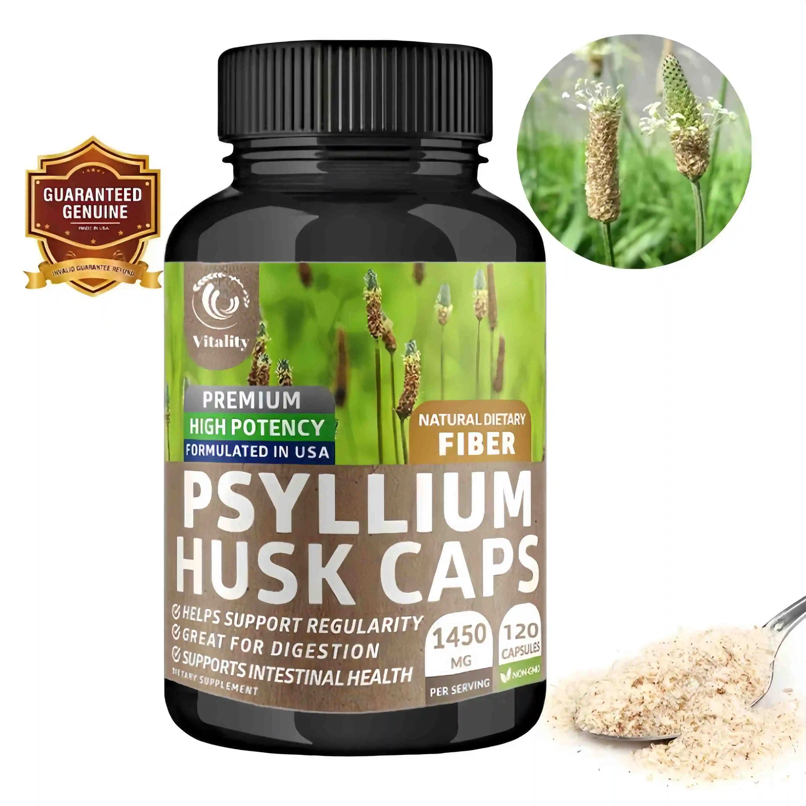 Psyllium Husk Caps, Supports Gut Health - Helps Maintain Regularity, Natural Soluble Fiber