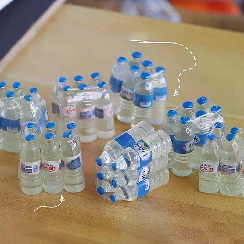 1:12 Resin Mini Simulation Mineral Water Bottle Model Doll House Miniature Kids Gift Toys Home Decoration Accessories