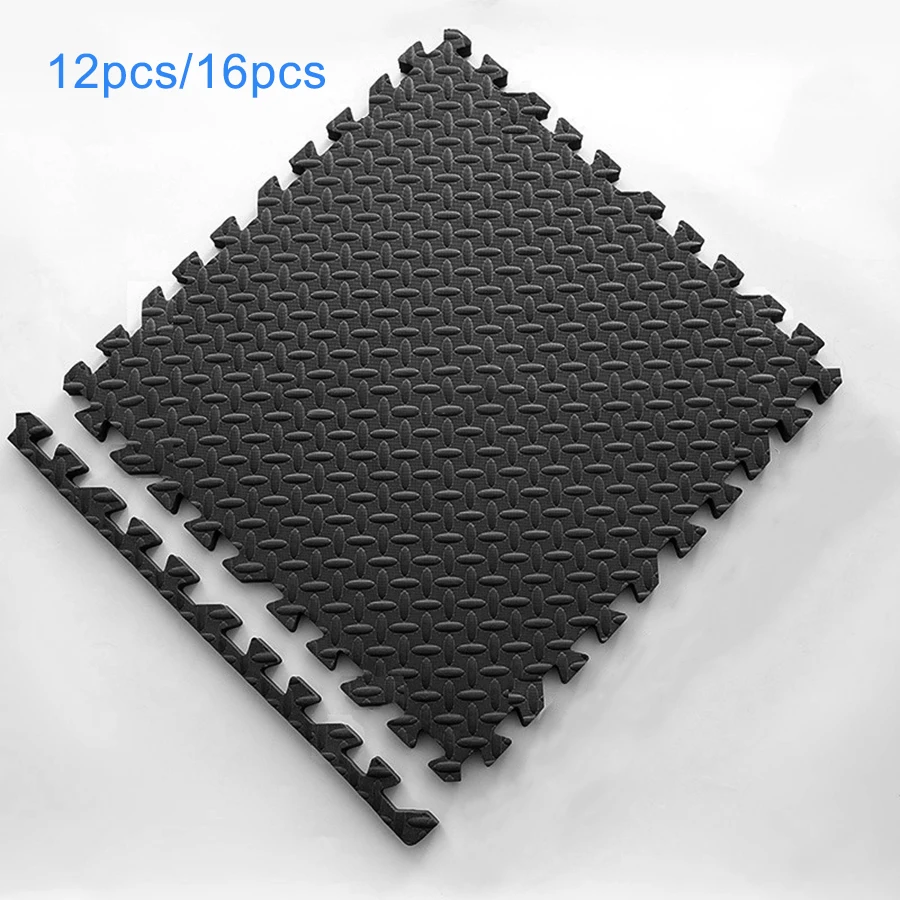 12pcs/16pcs ½ inch Home Gym Mat with EVA Foam Interlocking Tiles for MMA, Fitness, Gymnastics and Gym Protection, Floor Liner