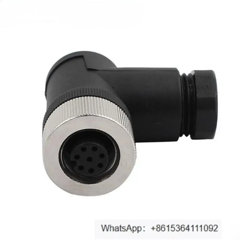 1PCS  M12 connector with right angle sensor plug 8-pin code plastic for cable assemblies