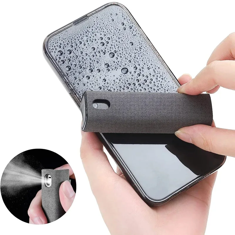 2-in-1 Screen Cleaner Kit: Spray Bottle & Microfiber Cloth for iPhone/Samsung/Xiaomi, Non-Toxic Streak-Free Formula, 10ml