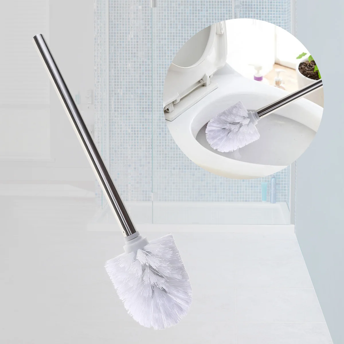 

3 Pcs Plunger Brush Handle Tool Electric Toilet Bowl Cleaner WC Bathroom Cleaning & Detergent