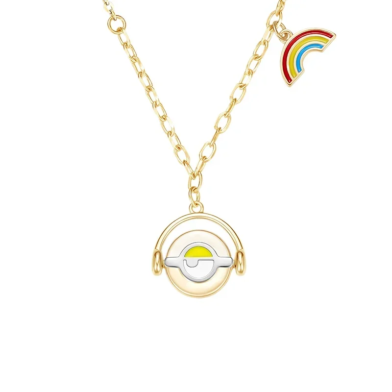 

ZGO Minions Rainbow Necklace Girls Sterling Silver Clavicle Chain