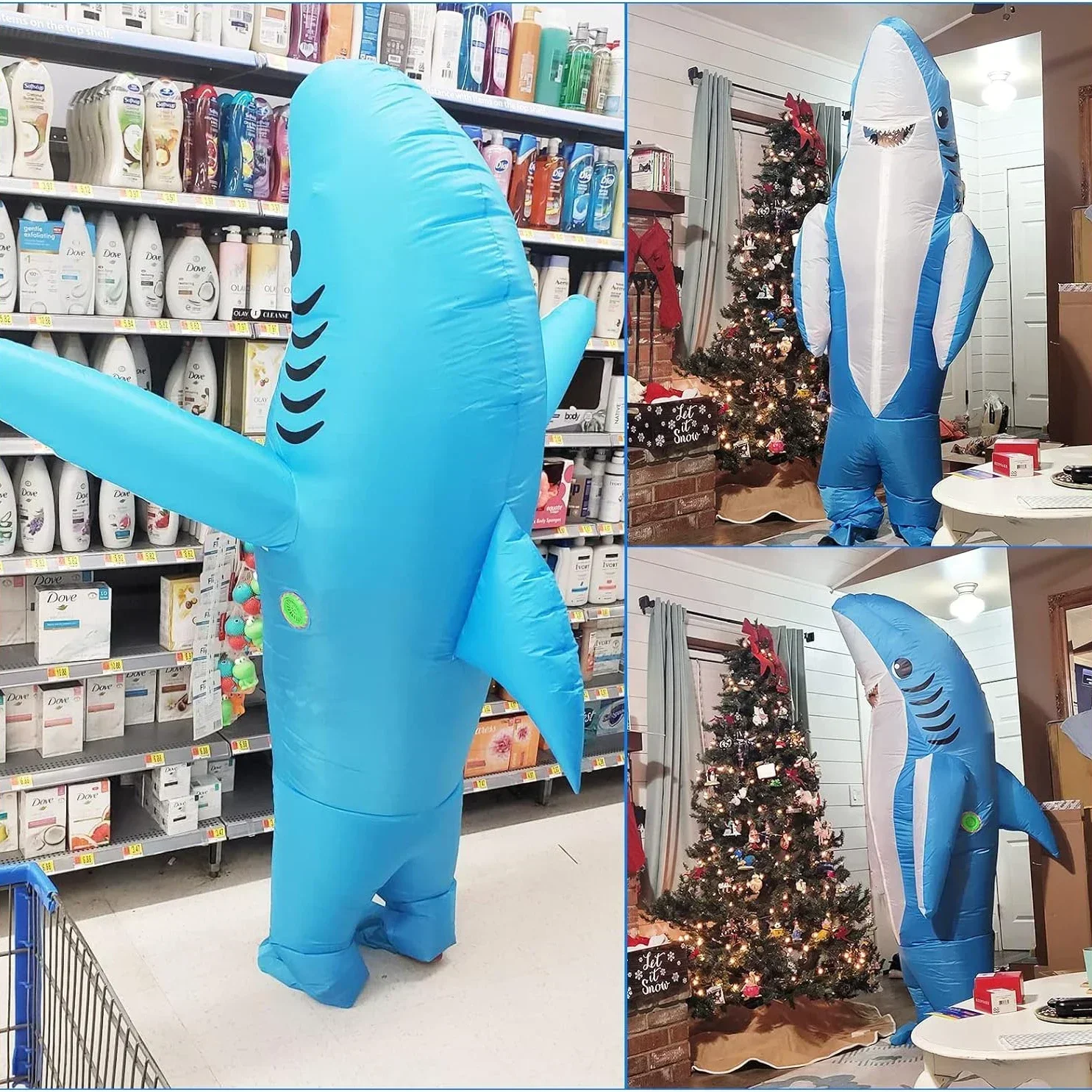 

Anime Accessories Inflatable Shark Costume Blowing Great White Shark Monkey Dress Funny Cosplay Halloween Carnival Party New