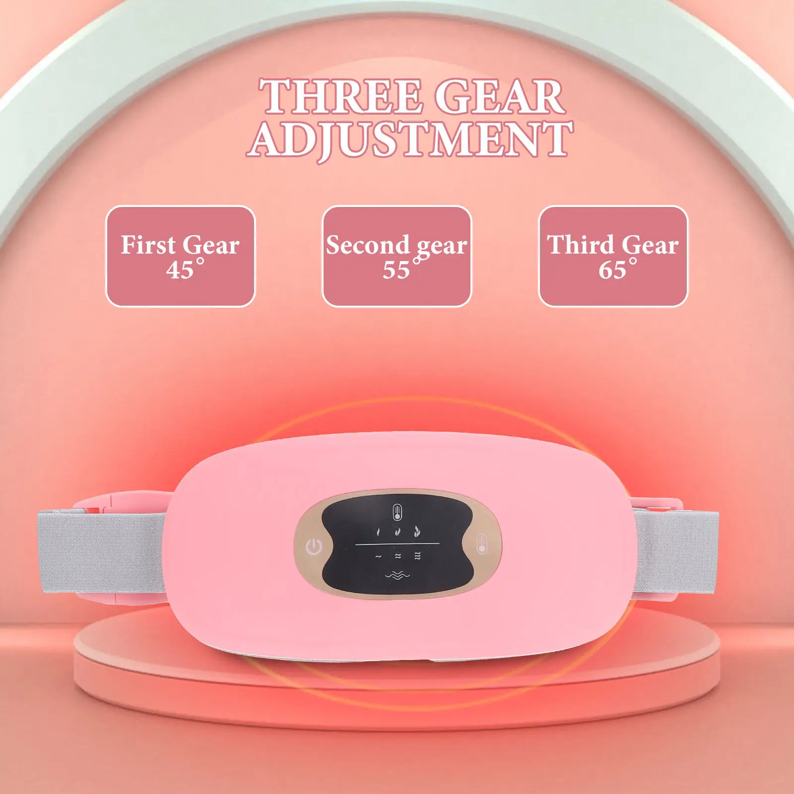 1Set Heating Waist Massager Kit Enlarged Surface Electronic Massage Heated Belt Menstrual Relief Warm Abdomen Pad Waist Wrap