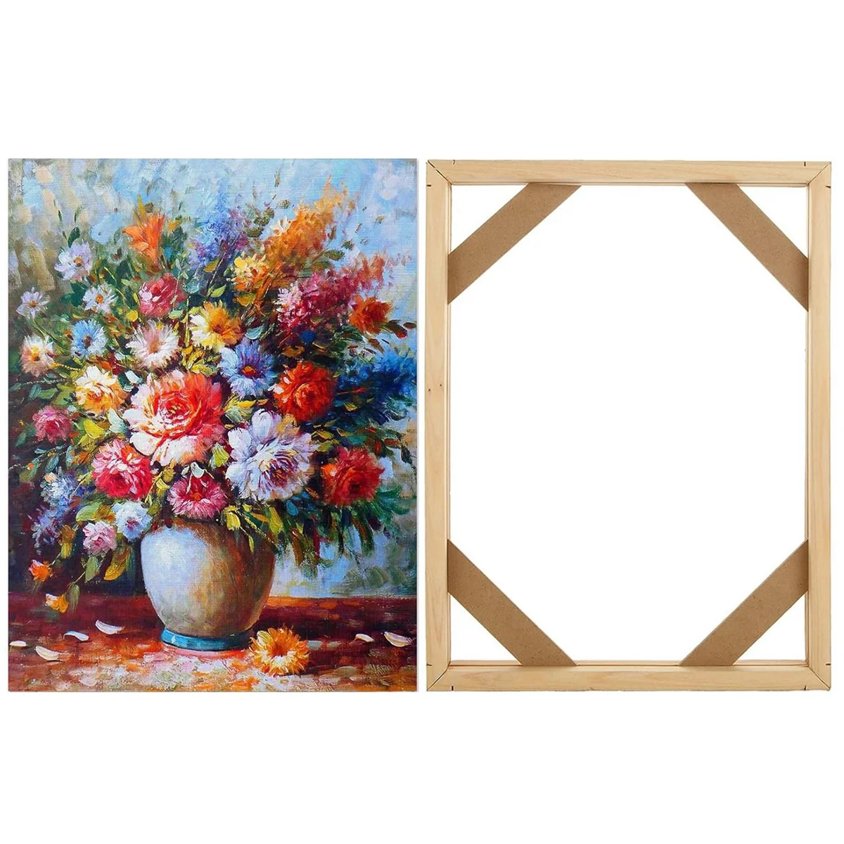 2 Set DIY Solid Wood Canvas Frame Kit, 16X20 Inch Canvas Frame Stretcher Bars Wood for Oil Paintings, Prints and Posters