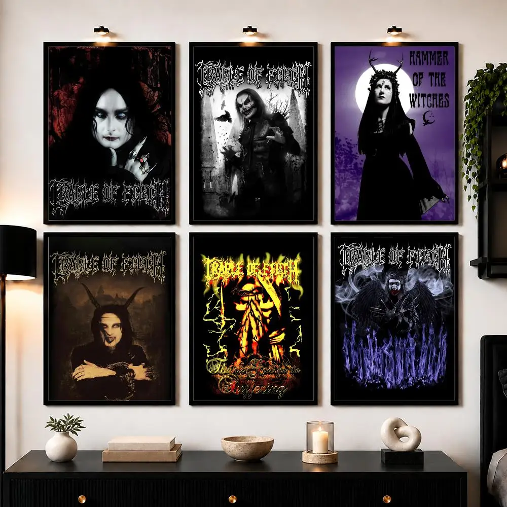 C-Cradle Of Filth Poster Modern Wall Art Sticker For Living Room Bedroom Bar Home Decor Mural Painting Decoration
