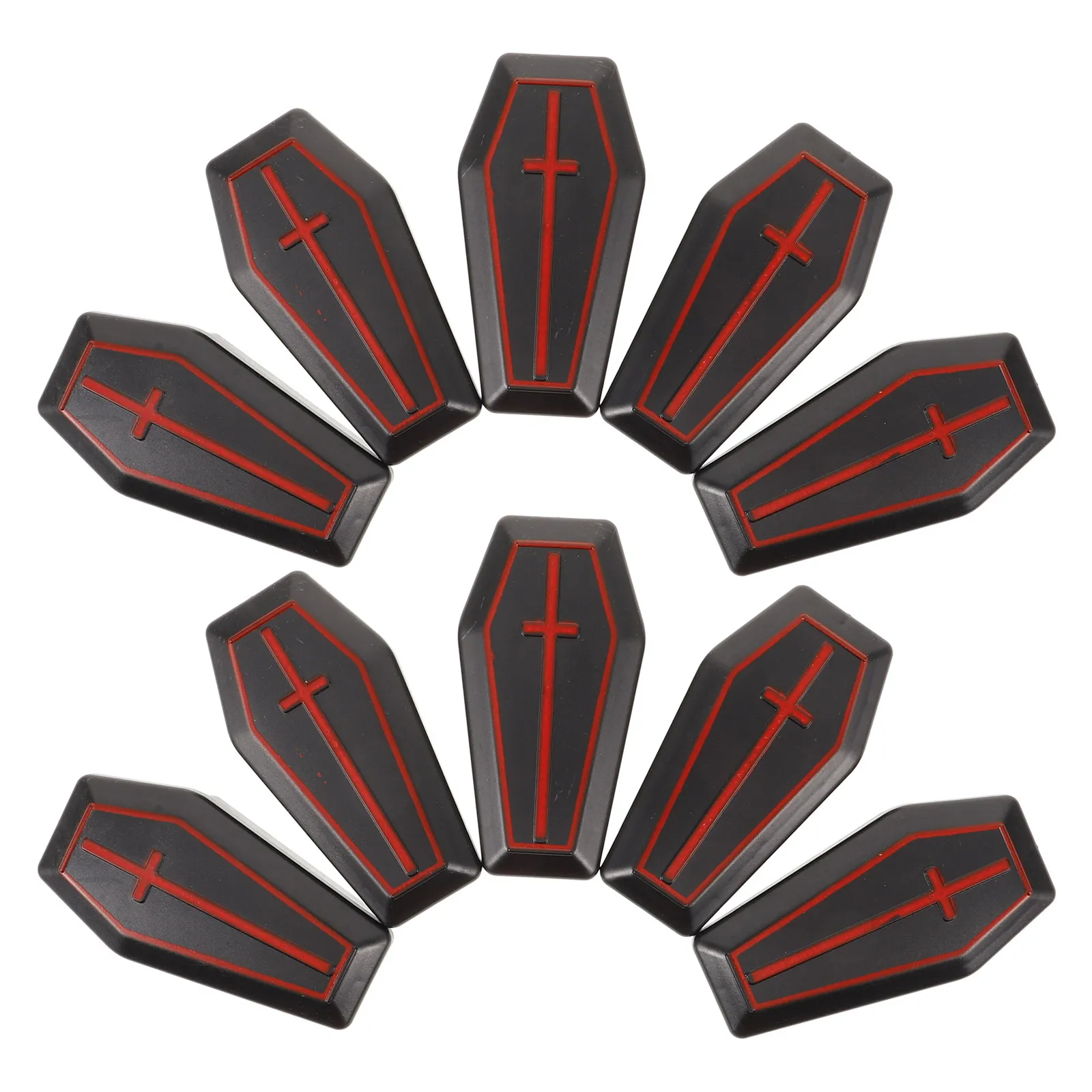 

10 шт. миниатюрных гробиков для Хэллоуина, реалистичные пластиковые коробки-гробики для конфет, жуткие сувениры для вечеринок, украшения для Хэллоуина, розыгрыши