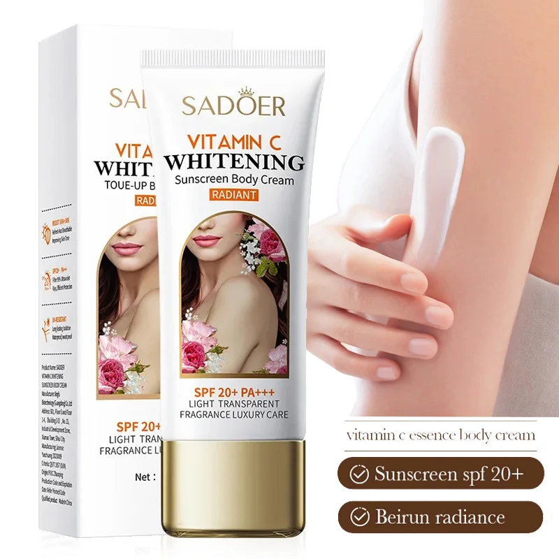 SADOER Vitamin C Sunscreen Whitening Creams Body Sun Creams Moisturizing Neck Arm Body Care Solar Blocker Skin Care