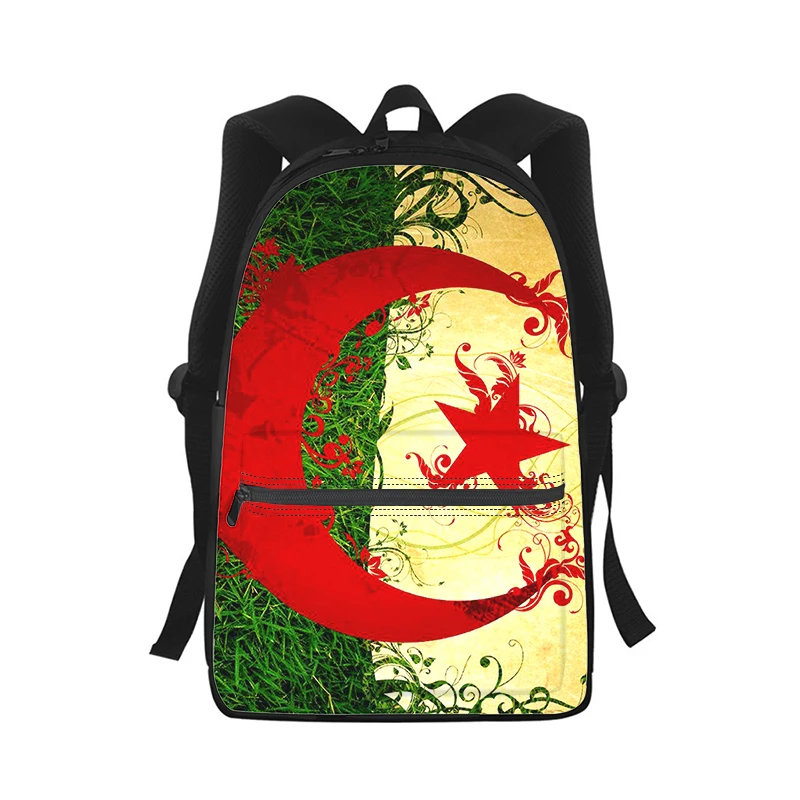 Algerien Flagge Männer Frauen Rucksack 3D-Druck Mode Student Schult asche Laptop Rucksack Kinder Reise Umhängetasche