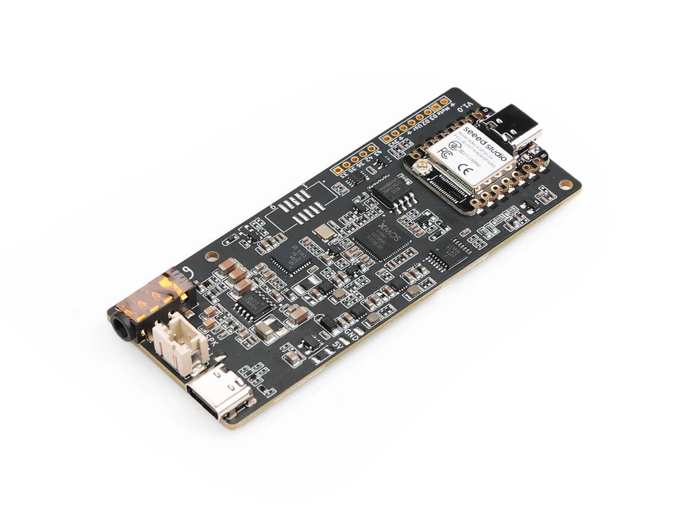 ReSpeaker XU316 AI Voice Board Dual Mic Array, Noise Cancellation, Compatible with XIAO ESP32S3/Raspberry Pi/PC for Voice Contro