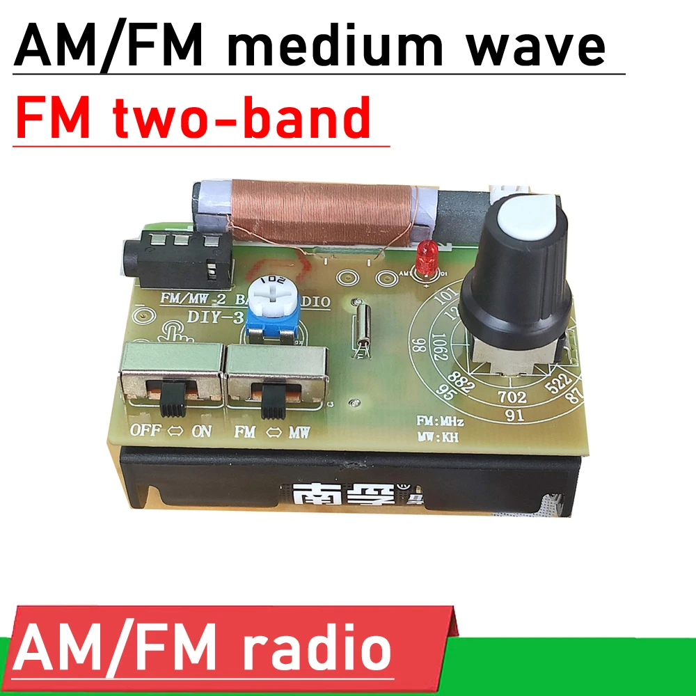 AM / FM medium wave MW FM 2 band headset radio Finished version