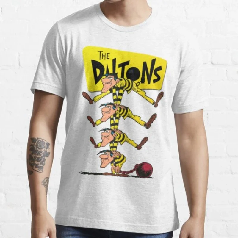 Shirt Ropa Hombre Roupas Masculinas Camisetas Lucky Luke Cartoon Daltons Tshirt Retro T Shirt Grunge Men Clothing Harajuku Anime