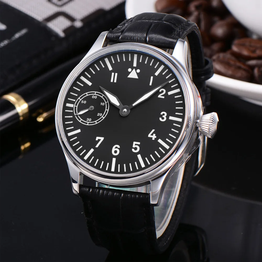 CORGEUT Luxury Sapphire 44mm Dial ST3600 Manual Winding Movement 316L Steel Case Men Wrist Watch 30M Waterproof Clock