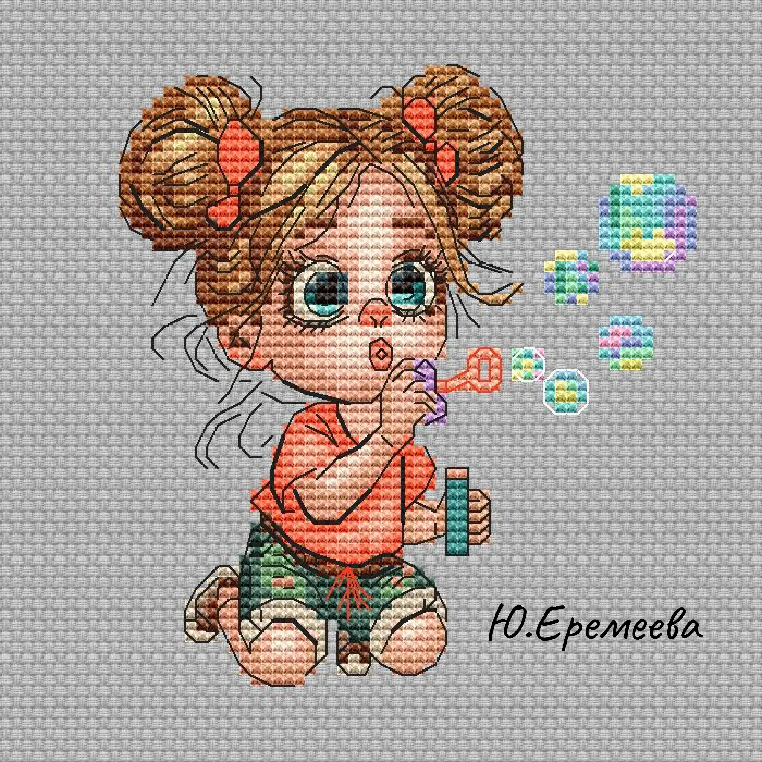 Embroidery Cross Stitch Kits Craft DIY Needlework Cotton Canvas The little girl blowing bubbles 20-20 32CT 28CT Metallic aida