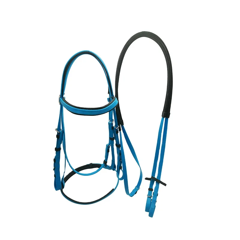 English Western Style Bridle with Durable Nylon Reins Rubber Grip for Eventing and Endurance Racing Competitions