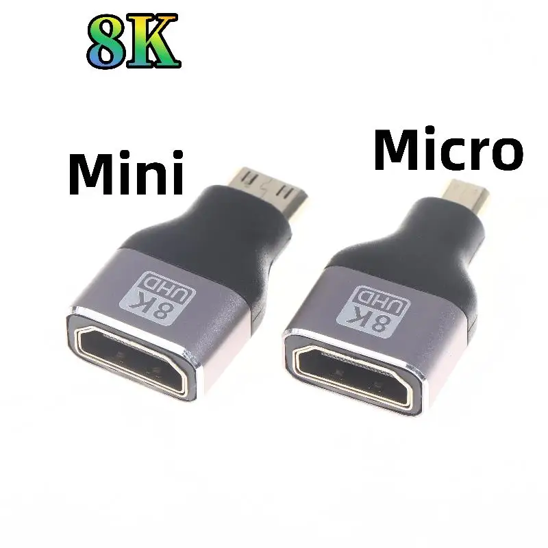 1/3Pcs Mini Micro To HDTV 8K 60Hz 4K 144Hz Male To Female Converter Adapter For Camera Laptop Monitor TV Accessories