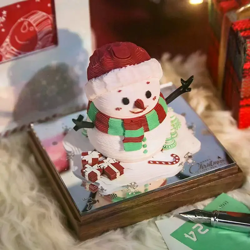 New Time Piece Calendar 2027 Desk Calendar 3D Tear-away Calendar Paper Carving Art Memo Pad Notepad Christmas Desktop Decoration
