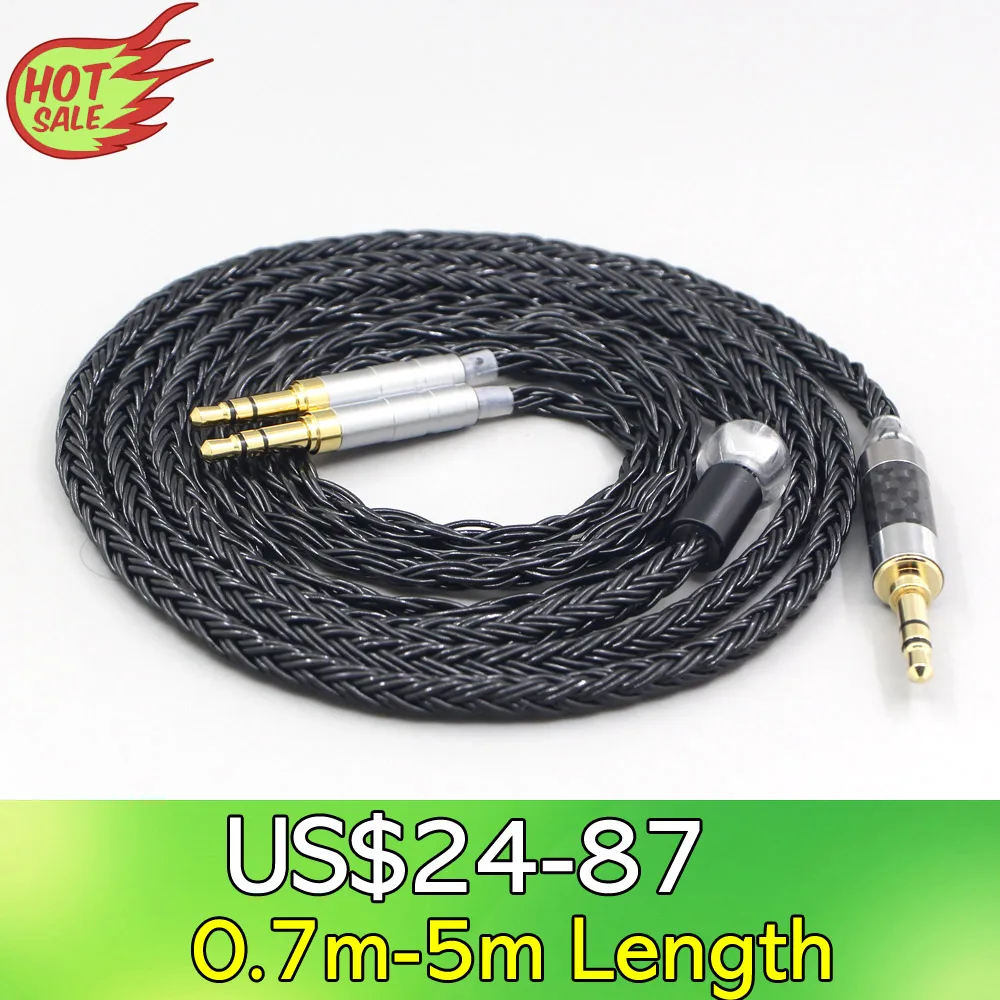 

LN007420 16 Core 7N OCC Black Braided Earphone Cable For ONKYO SN-1 JVC HA-SW01 HA-SW02 McIntosh Labs MHP1000 3.5mm Pin