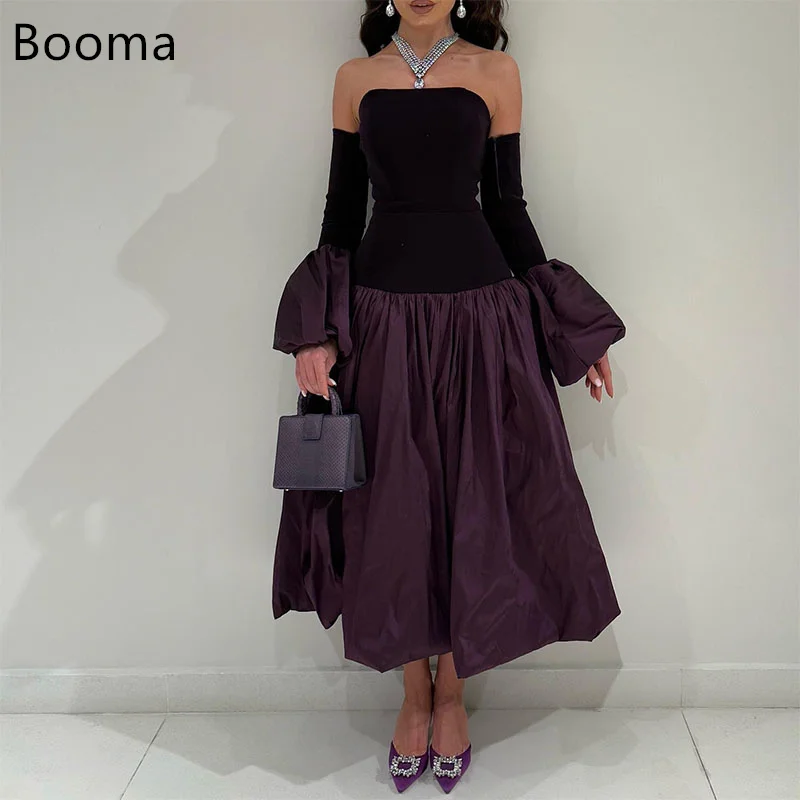 

Booma Elegant Evening Dresses Pleat Formal Party Gowns for Women Off The Shoulder Long Prom Gown Customize