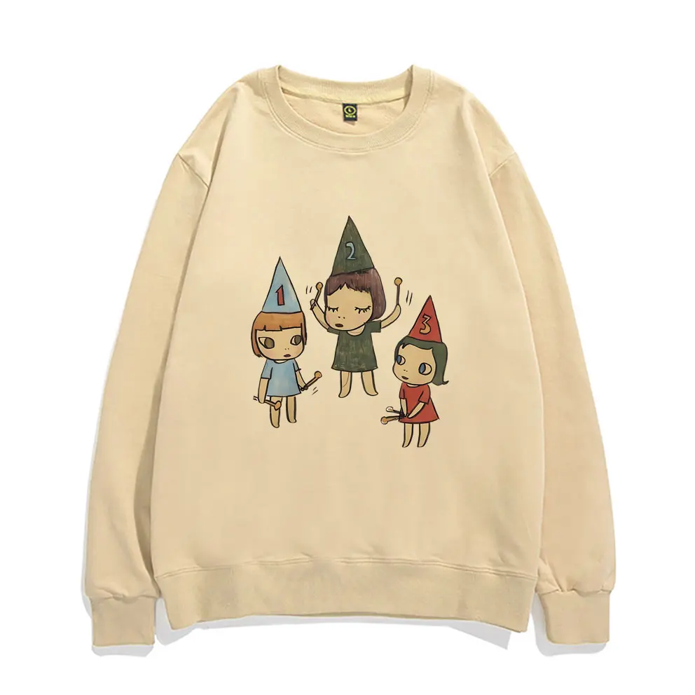 

Yoshitomo Nara Drumming Girls Graphic Sweatshirt Men's Casual Y2k Oversized Streetwear Unisex Fashion Art Aesthetic Pullover