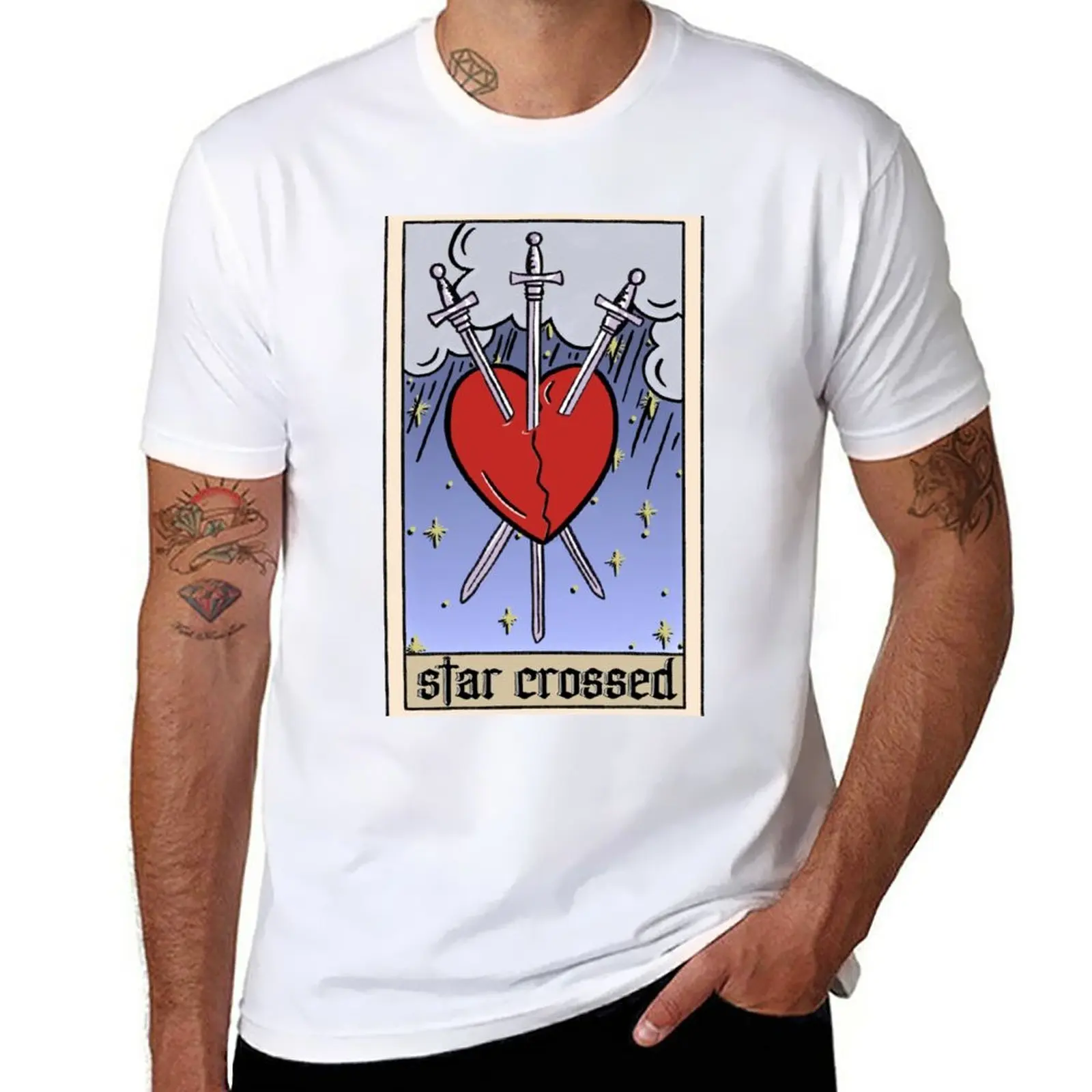 New star crossed km tarot card T-Shirt sweat shirts tees Anime t-shirt man clothes mens t shirt