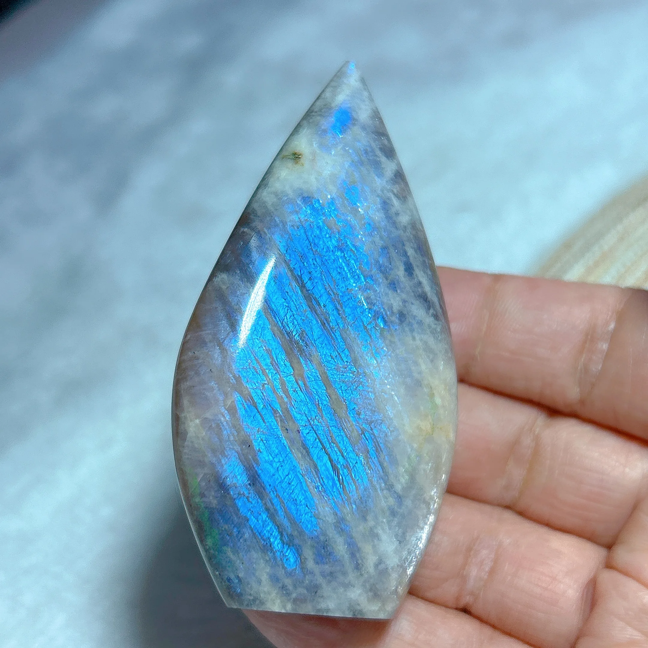 High Quality Natural Crystal Moonstone WIth Sunstone Freeform Blue Gemstones Healing Polished Mineral Energy Home Decorations