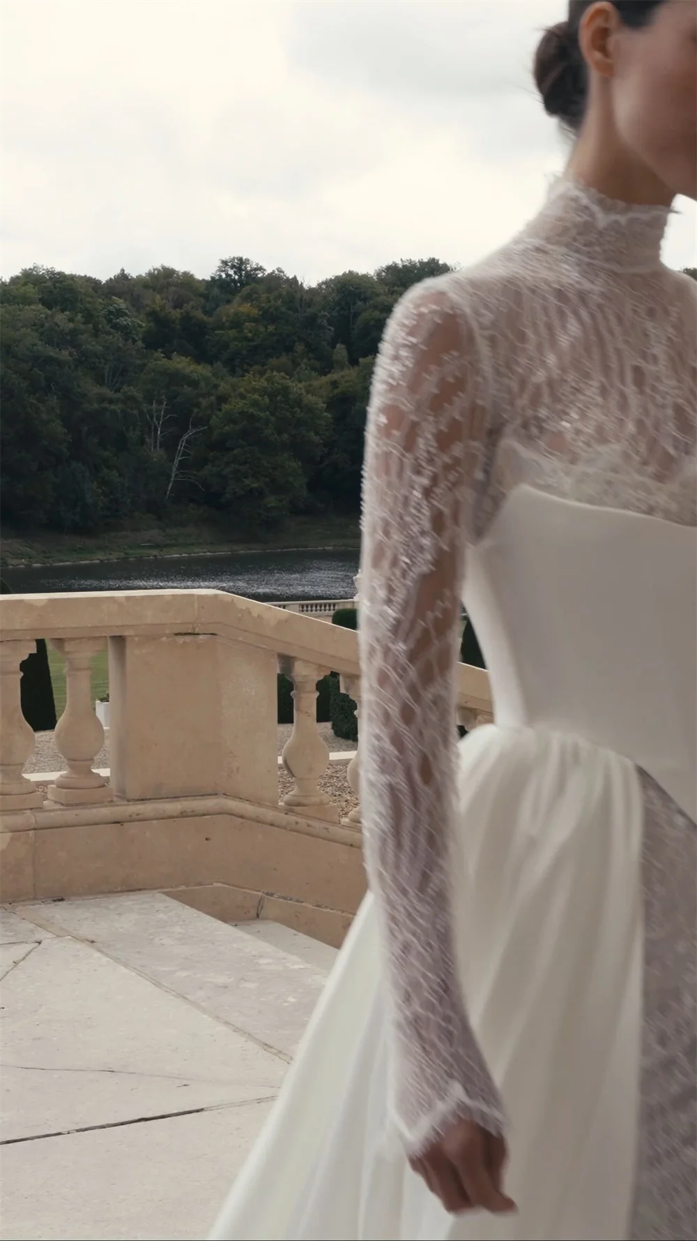 Tóquio personalizado branco alto decote vestidos de casamento mangas destacáveis trem voltar zip vestidos de noiva 2025 sereia vestidos de casamento