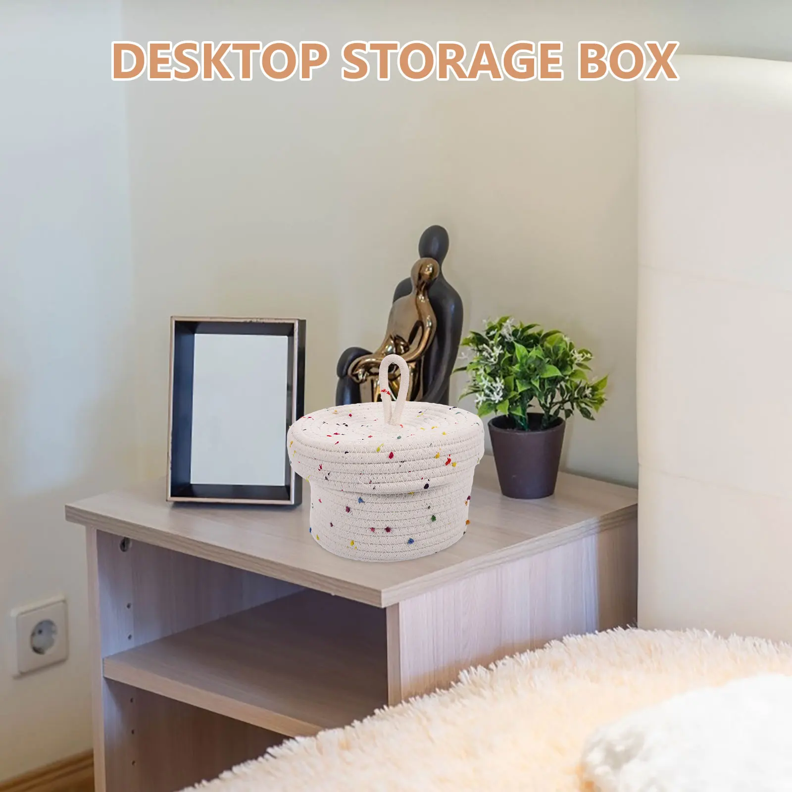 

Cotton Rope Baskets Woven Sundries Container Decorative Tabletop Baskets Practical Long Term Use Versatile