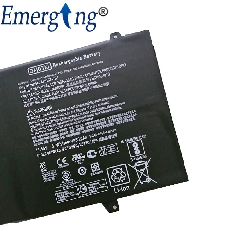 Imagem -04 - Bateria Original do Portátil para hp Elitebook Om03xl X360 1030 Série g2 Hstnn-ib7o Hstnn-ib70 Hsn-i04c 863167171 863167-1b1 Novo